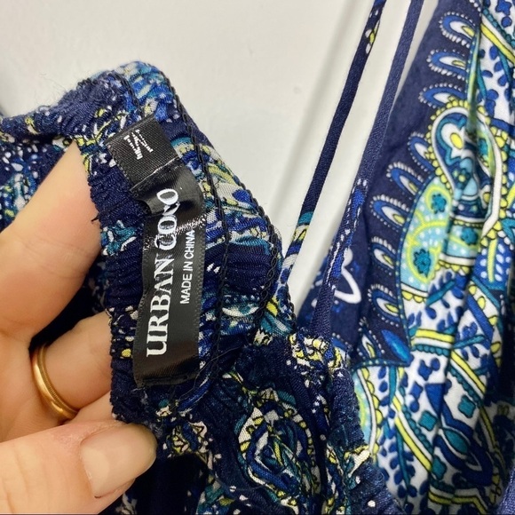Urban Coco Blue Paisley Maxi Dress with Spaghetti Straps – Size Small - Picture 8 of 8